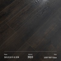 12mm侘寂风复古黑胡桃仿古家用民宿酒店耐磨厂家直销强化复合地板 1平方米