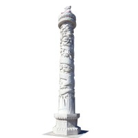 现货出售古建盘龙柱 广场寺庙石雕柱子 文化石柱 户外石雕石龙柱  1个