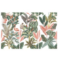 法式复古卫生间花砖背景墙600×1200厨房全瓷柔光花片植物墙砖  1片