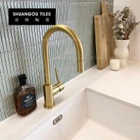 北欧长条形陶瓷马赛克瓷砖浴室卫生间厨房咖啡厅吧台墙面装饰防水  1200片
