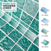游泳池陶瓷阴阳角转角三通台阶阶梯包边包角收边条马赛克瓷砖配件  20片